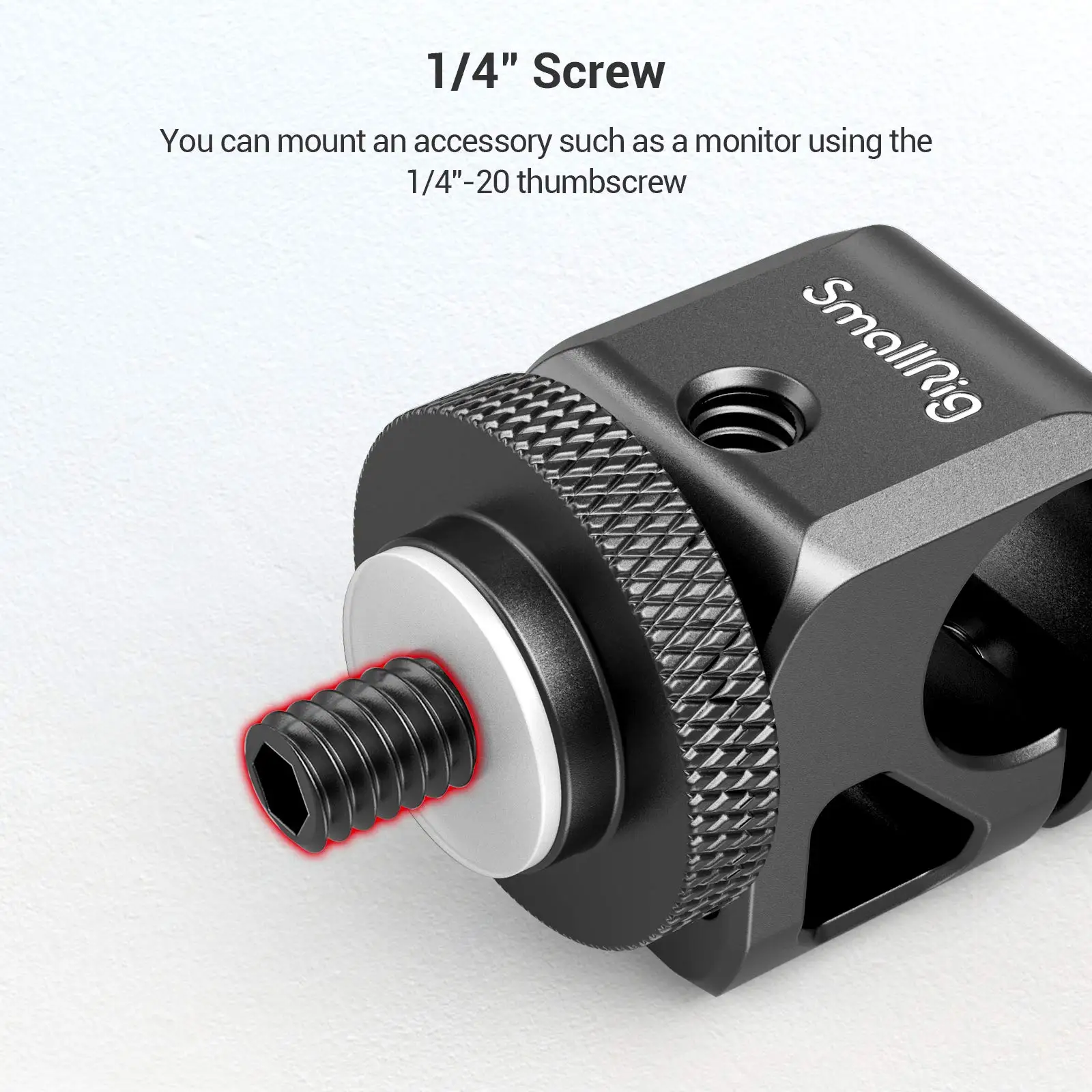 DSLR Rig System 15mm Rod Clamp with 1/4" Thread Hole to Attach Camera Microphone