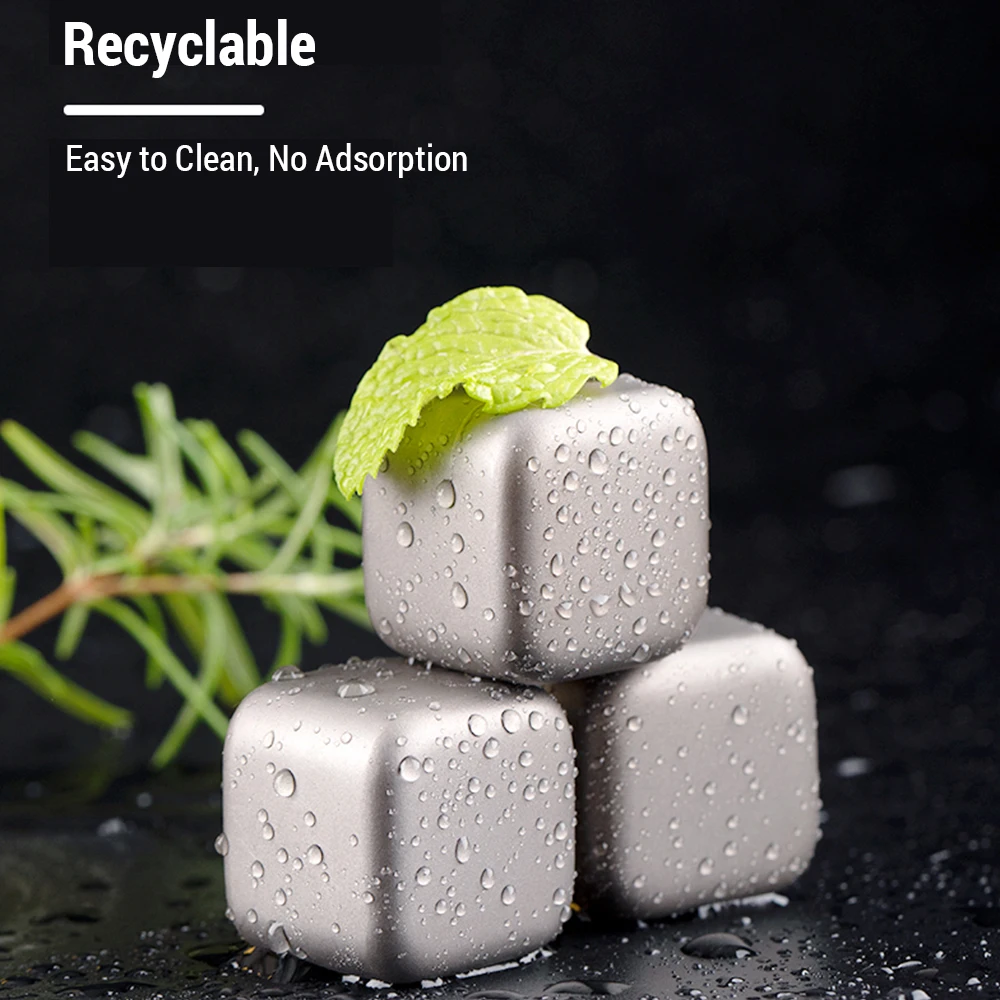 Titanium Metal Ice Cubes Refreezable 3