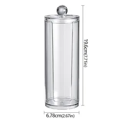 Acrylic Bamboo Cosmetic Storage Box - Transparent Cotton Swab and Pad Organizer (G)