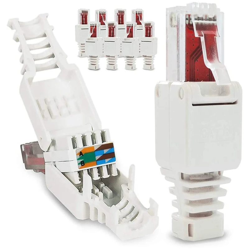 도구 필요 없는 네트워크 커넥터, RJ45 CAT6 LAN UTP 케이블 플러그, Cat5 Cat7 설치 케이블 패치 케이블, 20 개