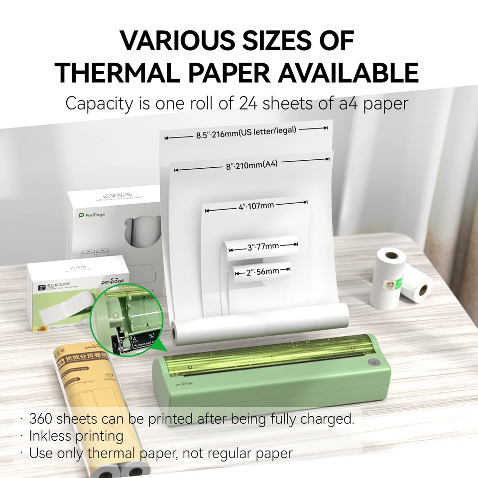 Stampante Termica Portatile Bisofice P80 A4 - Bluetooth, Senza Arricciature, Per Android/iOS/PC - Foto 10