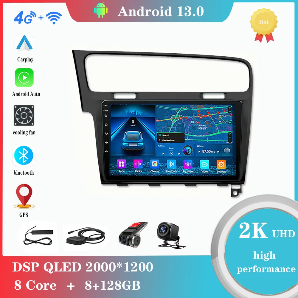 Android 13 Radio Per Vw Volkswagen Golf 7 2013-2017 Lettore Multimediale Per Auto Carplay Touch Screen Navigazione Gps