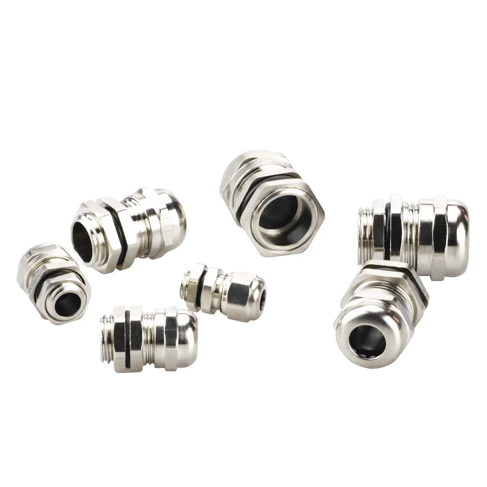 Waterproof Cable Gland Connector IP68 Nickel Plated Brass Metric Cable M8 M10 M12 M14 M16 M18-M36 Fit 18-25mm For 4-8mm 1piece
