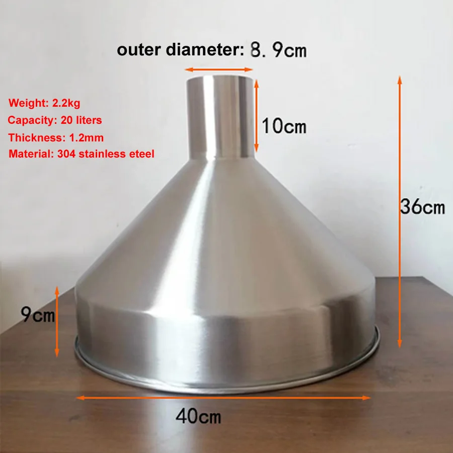 

Funnel Stainless Steel 304 Thickening Filling Machine Food Machinery Hopper Feeding and Blanking Funnel 40cm Capacity : 20 L