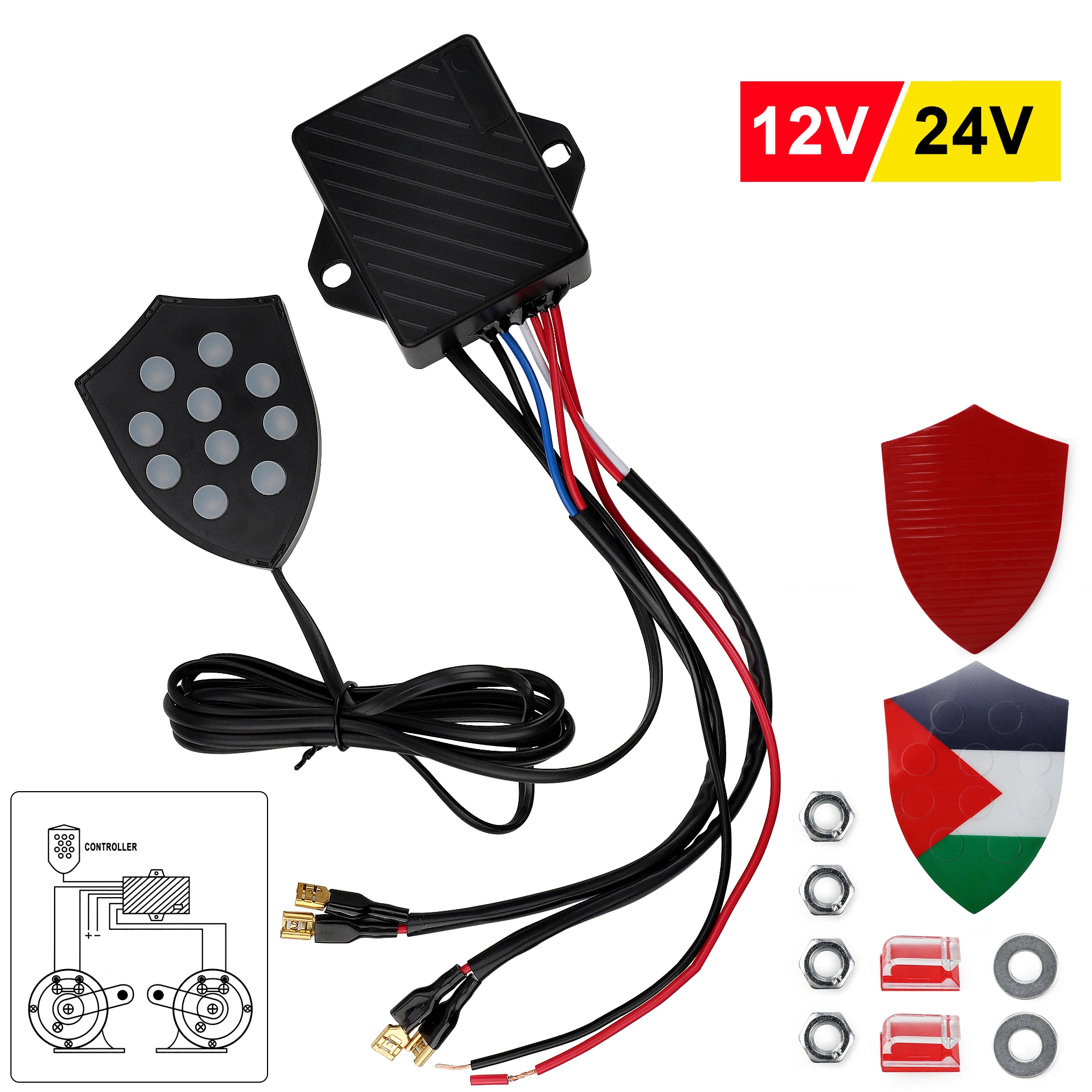 12V24VUniversal10SoundMusicalElectronicHornControllerRegulator