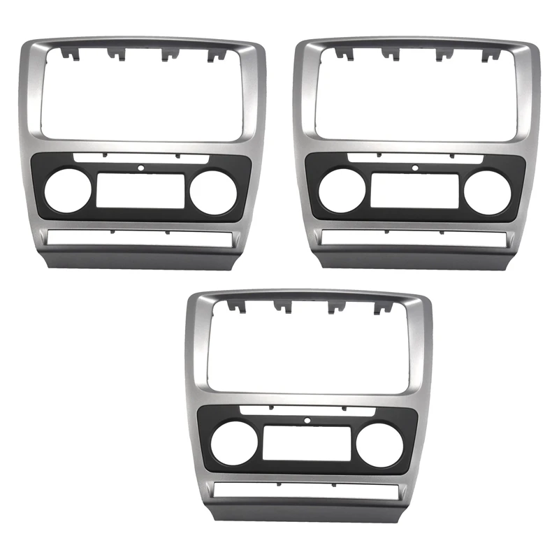 

3X 2 Din Radio Fascia For Skoda Octavia Audio Stereo Panel Mounting Installation Dash Kit Trim Frame Adapter