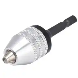 Mandrin de perceuse sans clé, pilote d'impact adaptateur de mèche convertisseur 3 mâchoires 1/4in tige hexagonale 0.3 6.5mm 