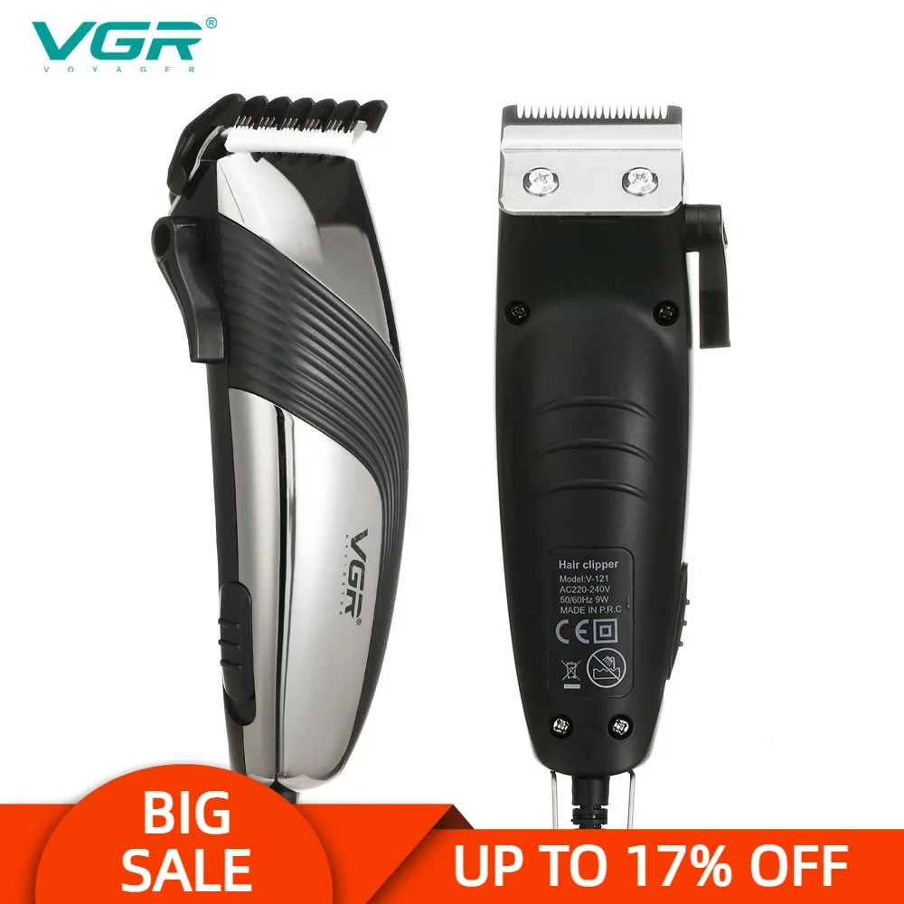 VGR 121 Hair Clipper Professional Personal Care Electric Clippers Trimmer For Men Shaving Salon Plug-in Set Barber VGR V121