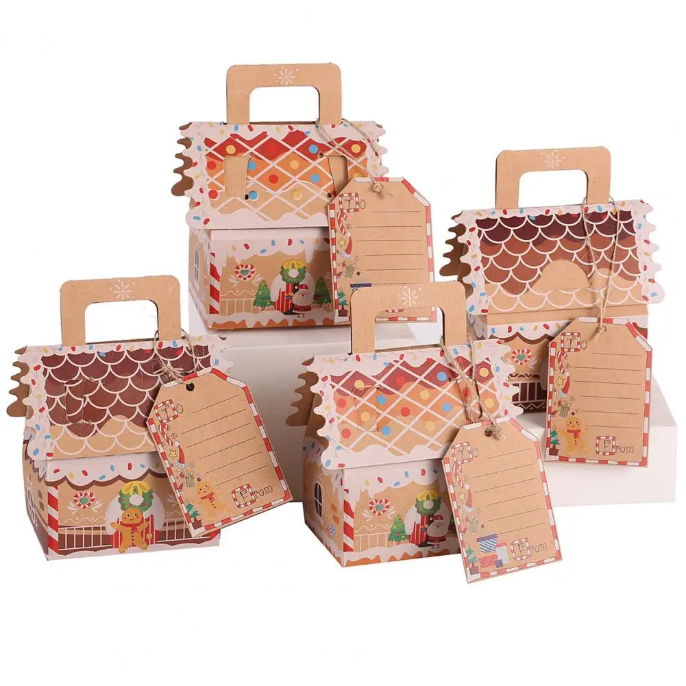 

Christmas Decoration Box Cookie Gift Box Exquisite House-shaped Christmas Gift Box Festive Candy Cookie Container for Party