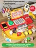 63PCS Cash Register Toy Playset for Gift for Girls Boy Pretend Play Money Kids Calculator Cash Register with Scanner Play Food 1