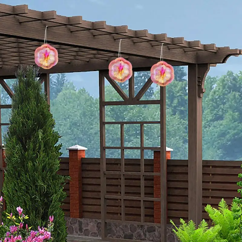 Hexagram Shiny ABS Wind Spinner 3D Wind Catcher Rotating Chime Bell For Garden Balcony Home Hang Decoration Ornament Gift