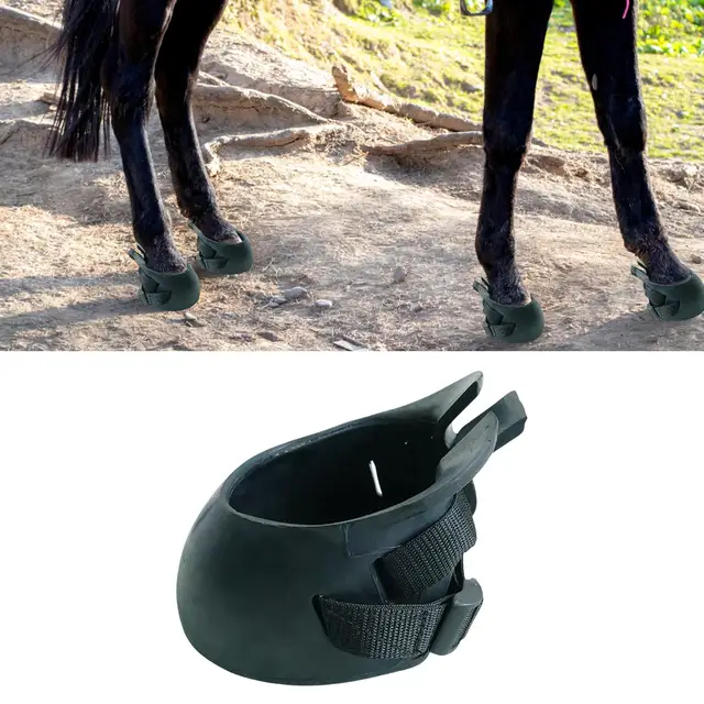 Horse Hoof Boot Foot Guard Rubber Nonslip Comfortable Portable Hoof Protector 4
