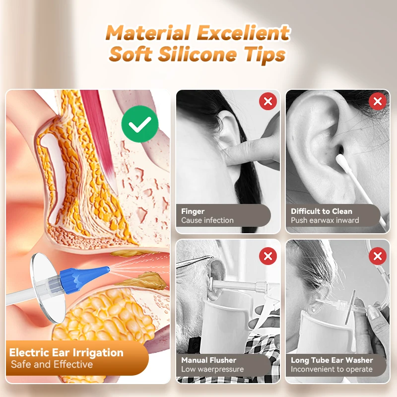 Ear Wax Removal Kit Manual Ear Irrigation Flushing System Safe Effective Water Cleaner