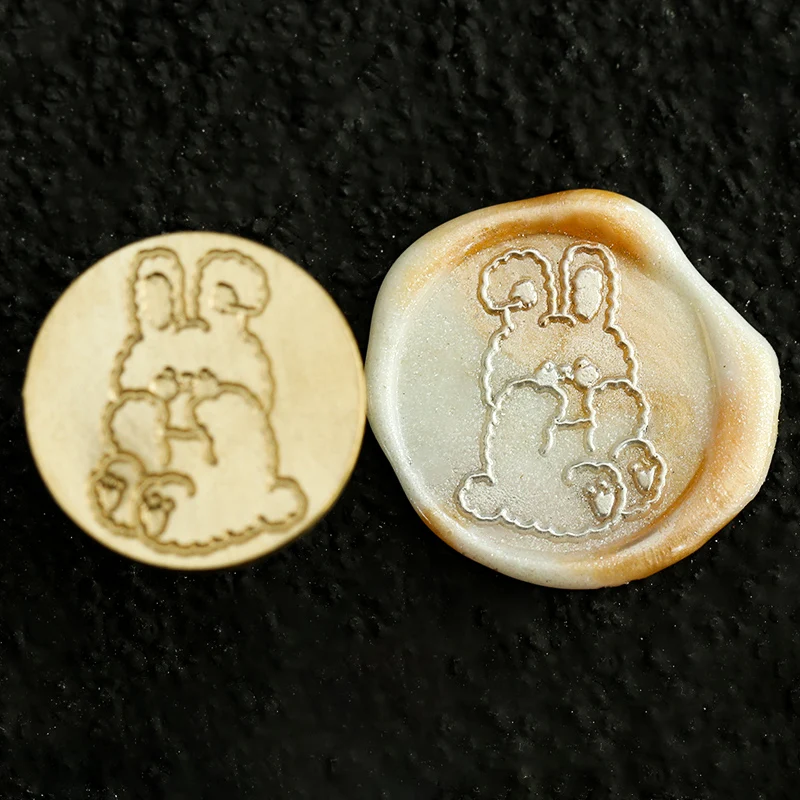 Wax Seal Stamp Cute Rabbit Waxing Seal Toy Envelope Scrapbook Fire Paint DIY Embossed Copper Head Metal Brass Head
