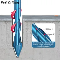 Foret hélicoïdal excentrique en alliage dur pour maçonnerie, béton, verre, céramique, carrelage, brique, plastique, bois, découpeur de trous mural, bleu 3