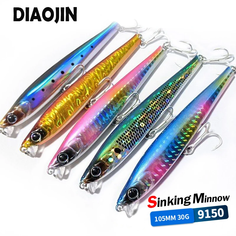 Japan Heavy Minnow Lure 105MM 30G Casting Saltwater Sinking Artificial Hard