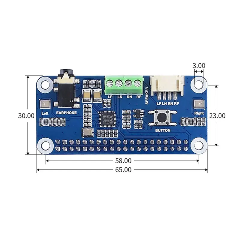 Raspberry Pi Hi-Fi Sound Card WM8960 Audio HAT Stereo Encoding Decoding Play Record Drive Speakers for Pi 4B 3B+ 3B Zero 2 W raspberry pi