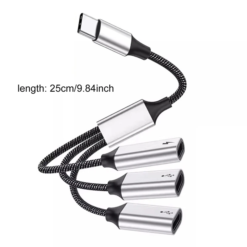 USB C 허브 5 in 1 어댑터 PD60W 고속 충전 + 데이터 전송 TypeC 분배기 R9UA