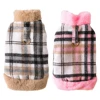 Winter Dog Coat Windproof Fleece Pet Clothes Warm Thick Dog Jacket for Snow Rainy Cold Weather Plaid Dog Vest Coat Outfits 1
