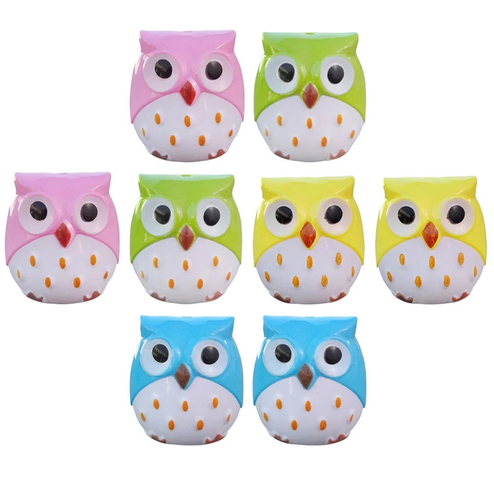 

8 Pcs Coloured Pencils Owl Sharpener Mini Sharpeners Accessories Portable Handheld Office