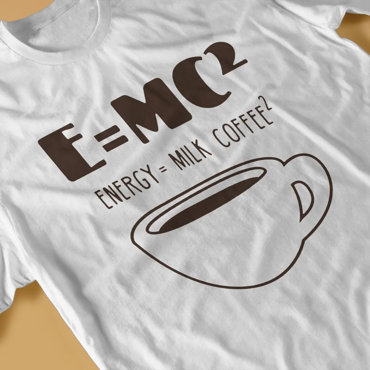 E = MC² Économie en coton fantaisie pour hommes, T-shirt à col rond, T-shirt à manches courtes, Vêtements cadeaux, Massage = Lait + Café + Coke