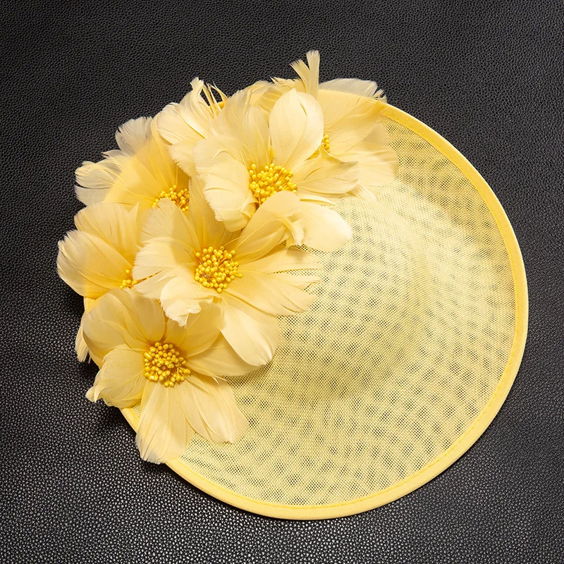 Hüte Fascinators Frauen Hut Sommer Italien Sinamay Hut Kirchenhut Vintage Hepburn Mode Hut Stoff Leinenmischung verziert Hut – Detail 10