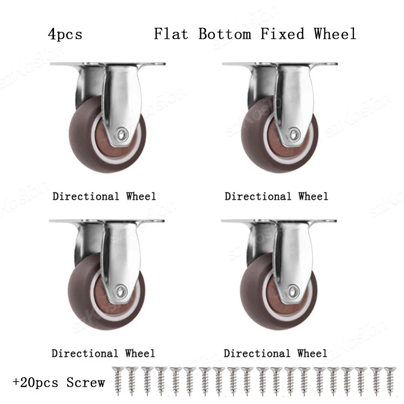 Set of 4 Heavy-Duty Swivel Casters with Mute Rubber Wheels for Furniture and Office Chairs