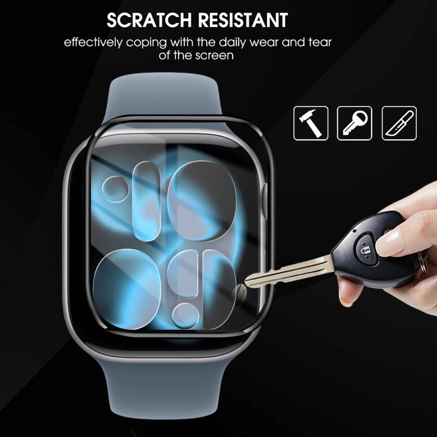 Premium Full Curved Screen Protector for Smartwatches - Soft Protective PMMA Film Cover
