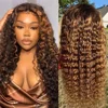 13x4 Highlight Wig Human Hair 13x6 Hd Lace Frontal Wig 40 Inch Curly Wigs Deep Wave Lace Front Wig Pre Plucked With Baby Hair 1