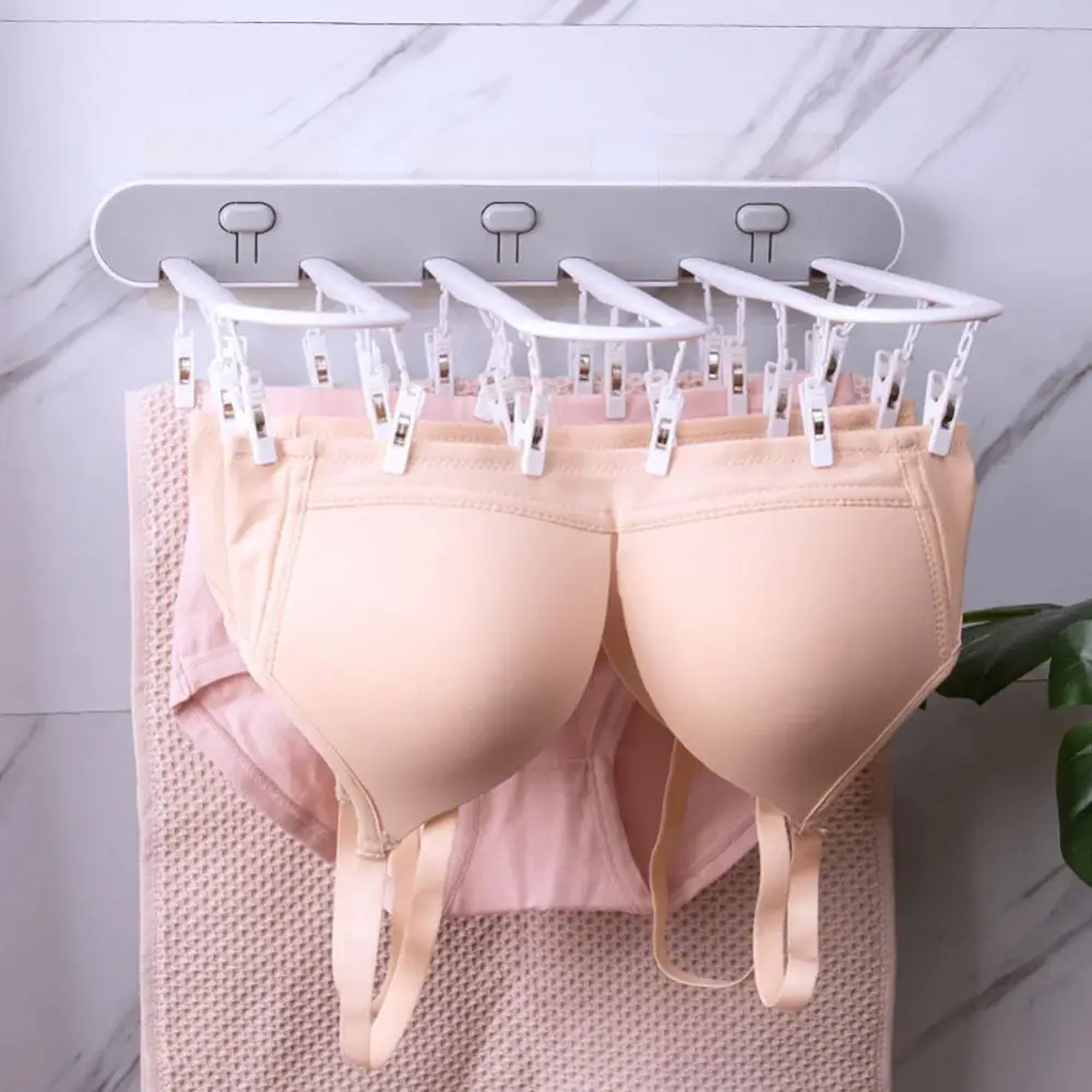 다기능 건조 클립 랙 양말, 속옷 세탁 보관, 욕실 발코니 접이식 옷, 걸이식 클립 선반 정리함