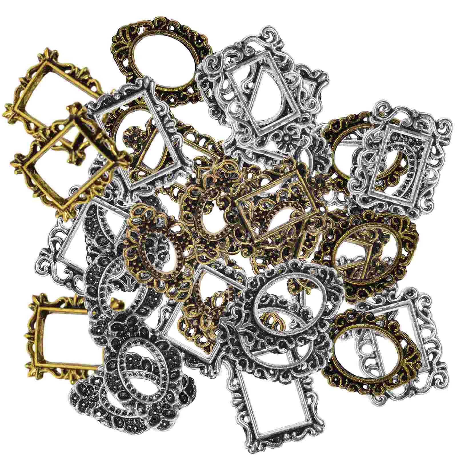 40 Pcs Metal Photo Frame Nail Baroque Picture Frame Acrylic Powders Liquids Nail Tools Professional Home Use Elegant