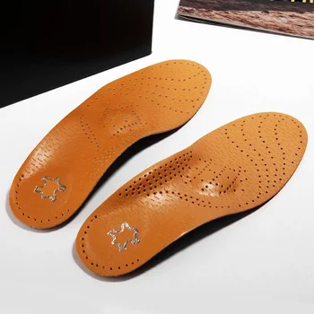 Sottopiede ortopedico in pelle Supporto plantare plantare Collo del piede piatto Cuscinetto per scarpe PU Lattice Antibatterico Carbonio attivo Cura del piede Unisex 1