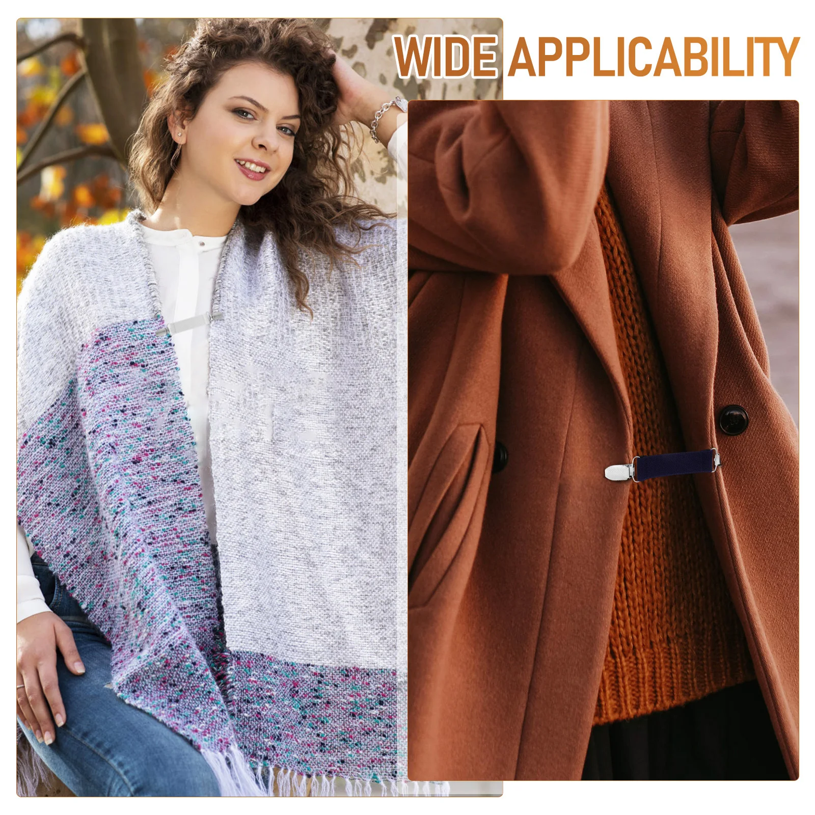 6개 세트 스웨터 클립 의류 고정용 드레스 클립 여성용 가디건 셔츠 허리 조절 도구