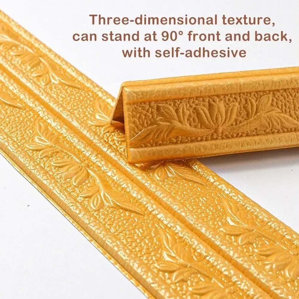 Wall Stickers Self Adhesive Skirting Line 3D Anti-collision Decoration Strips Bedroom Living Room Kid's Corner