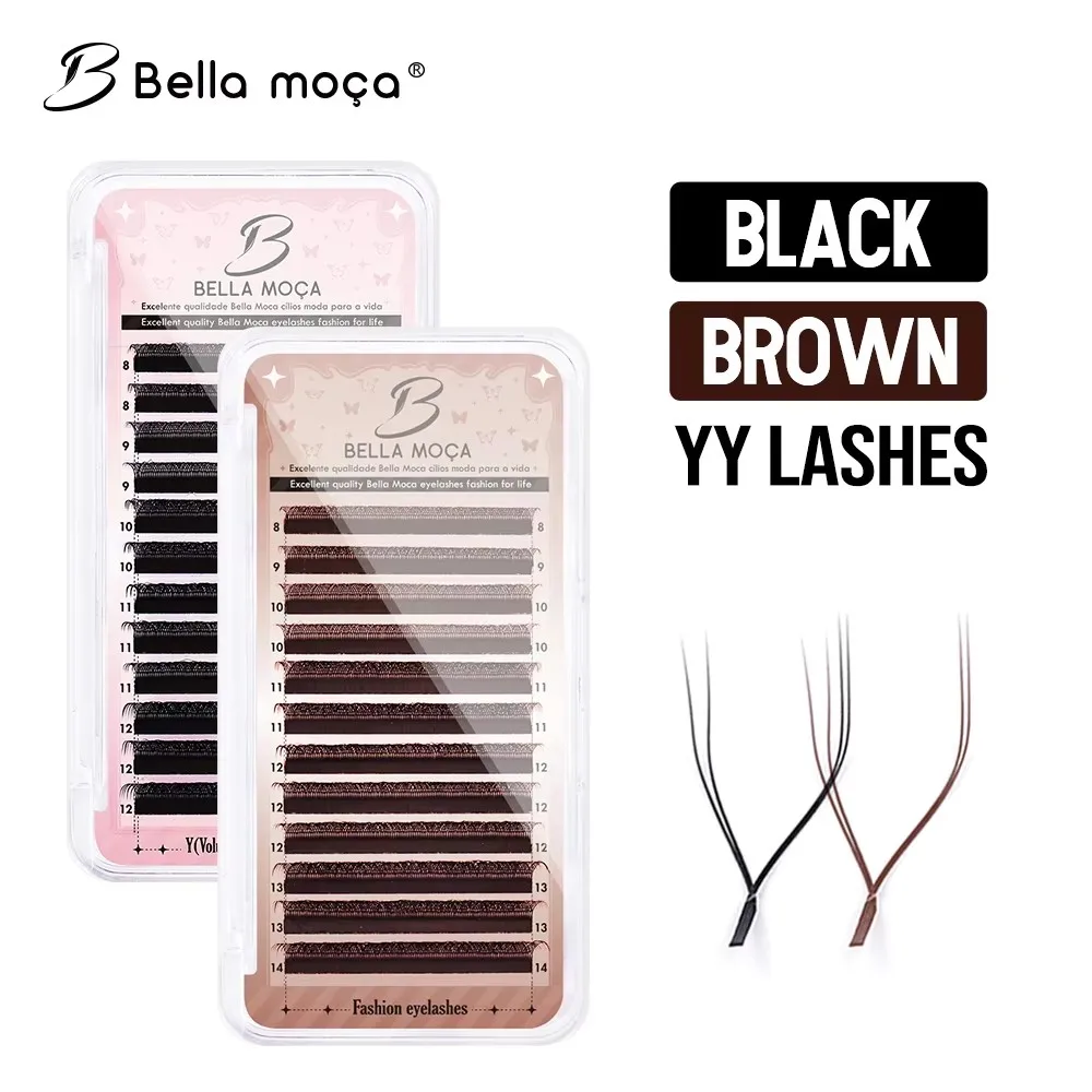 Bella Moça Faux Mink Y-Shaped Lashes - Brown/Black Curl