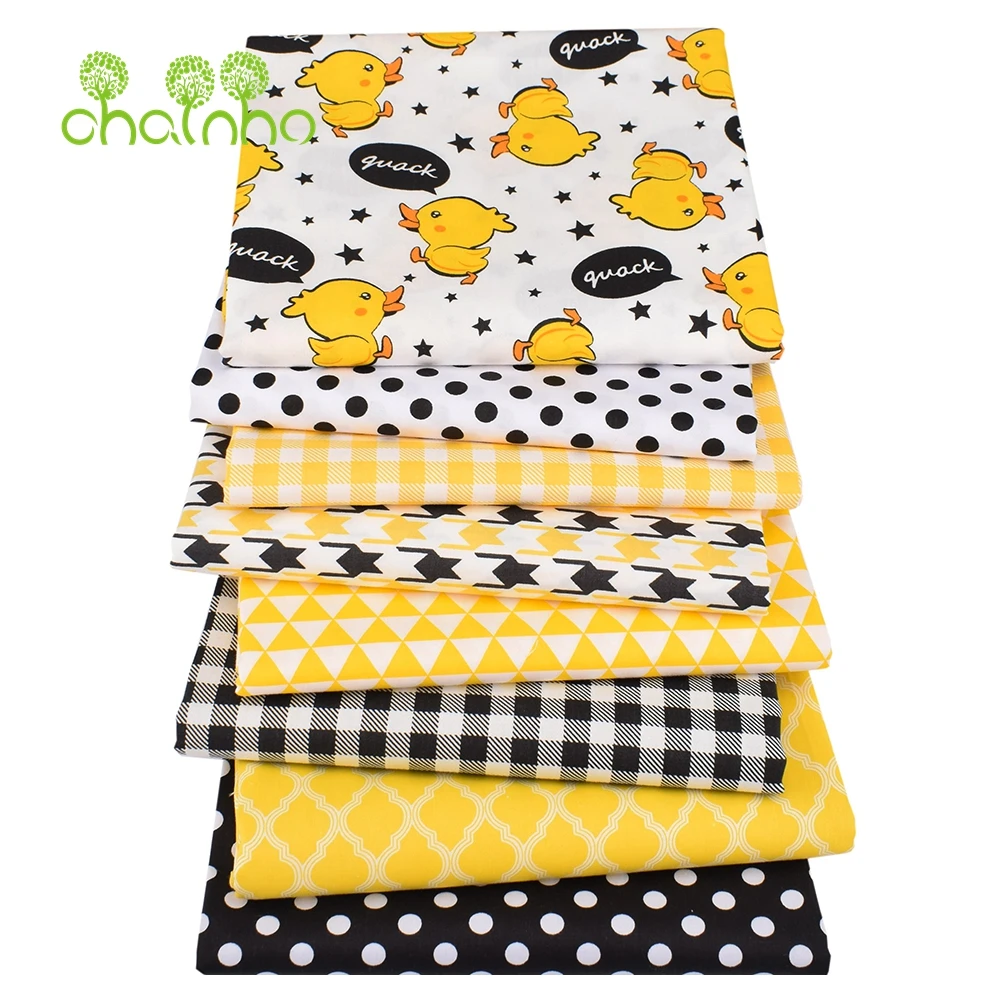 Chainho,Printed Twill Weave Cotton Fabric,Patchwork Cloth,DIY Sewing Quilting Material,Little Duck Series,2 Specification,CC216