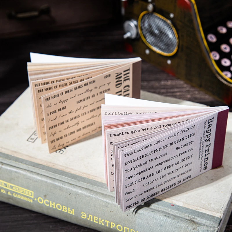 Whispering Book Vintage Collage Memo Pad - 30 Page Creative Journal