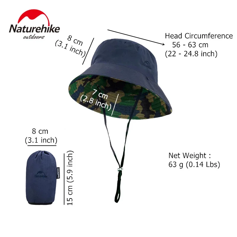 Naturehike Outdoor Fishing Hat Mens womans Foldable Fisherman Hat Bucket Hat Travel Beach Hat Sun Hat Hiking Hat Hiking Hat