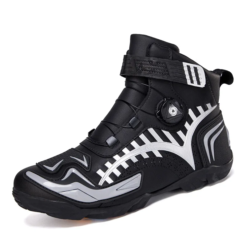 Motorcycle Boots Men Racing Shoes Riding Off-road Motorbike Breathable Black Durable Comfortable Unisex Highly Elastic Equipment - Image 4