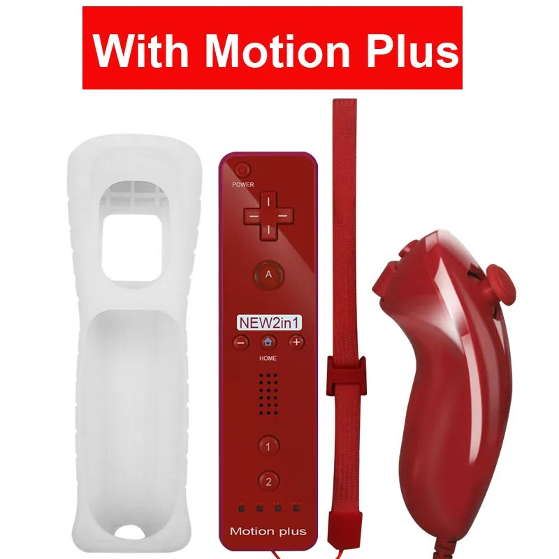 Wireless Remote Gamepad Controller Compatible Nintendo Wii Console Nunchuck Remote Control Joystick Joypad Optional Motion Plus 
