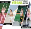 Coated Dumbbell Hand Weight Sets Multiple Weight Options with Rack Anti roll Anti Slip Hexagon Shape 3-5-8lb
