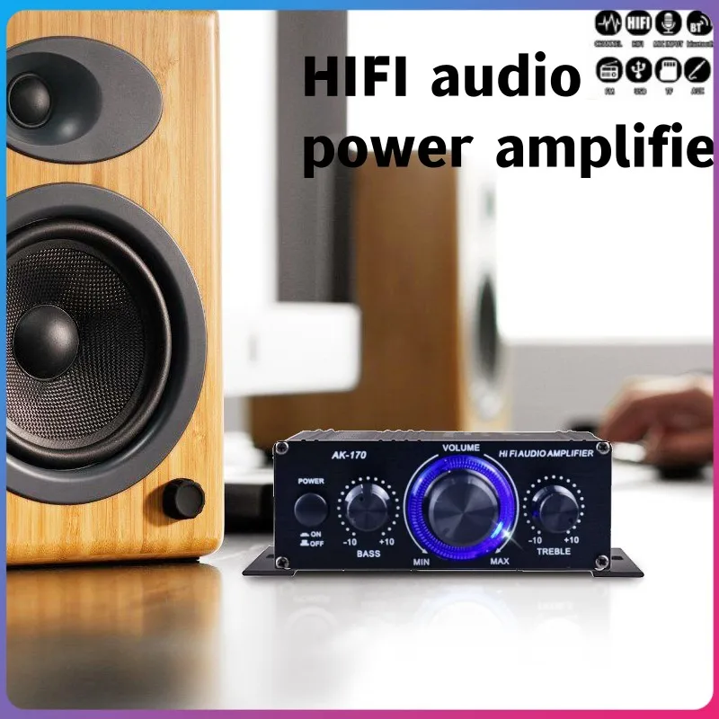 400w HIFI Audio Amplifier Home Theater Car Gaming Headphone Audio Power Amplifier High Fidelity Stereo Heavy Bass Active Speaker
