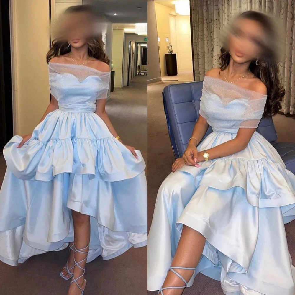 

Elegant Sizes Available Off-the-shoulder Ball Gown Evening Dresses Formal Ocassion Gown Layered Tulle Satin prom dress luxury