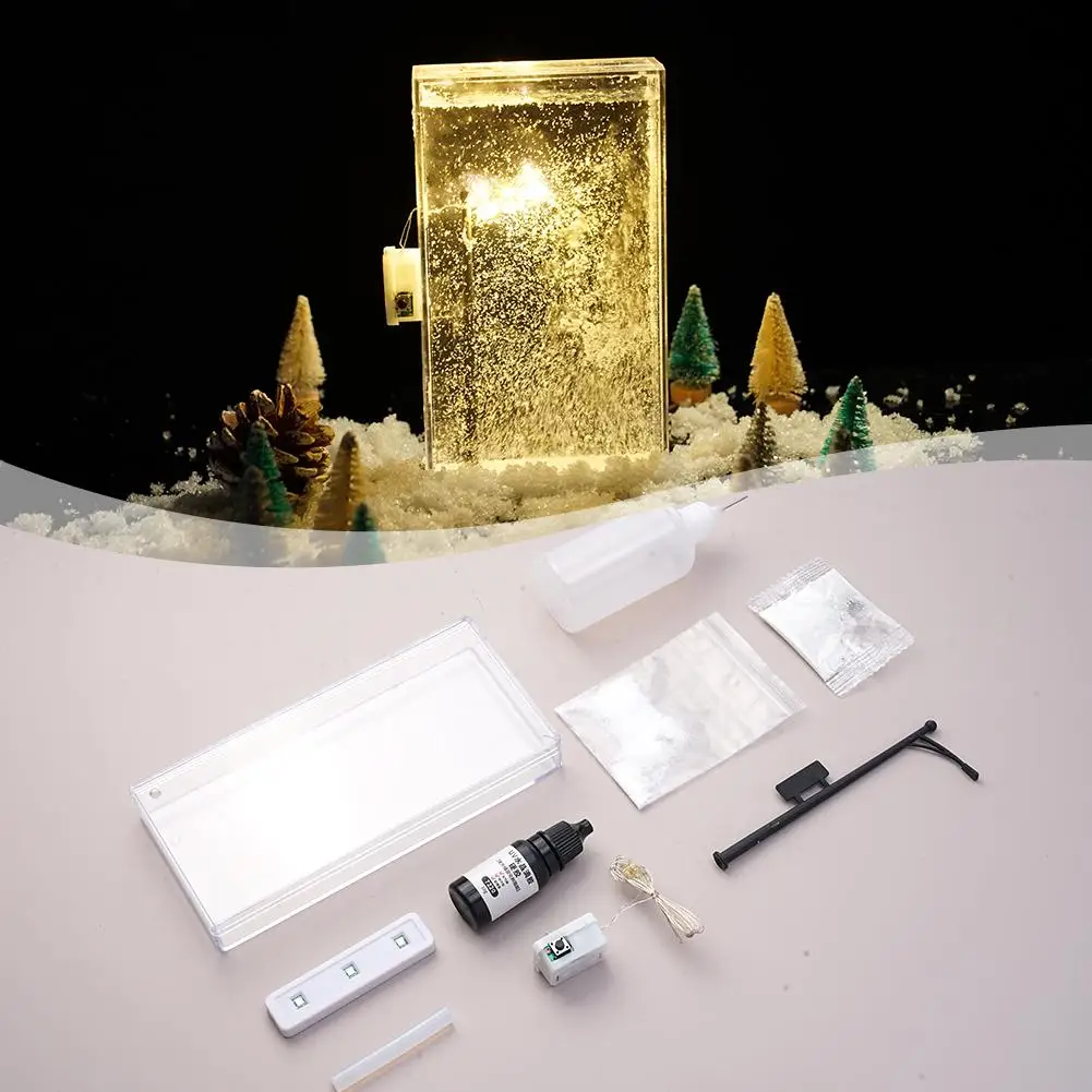 Plastic Snowy Night Light Small Street Lamp Christmas Decor