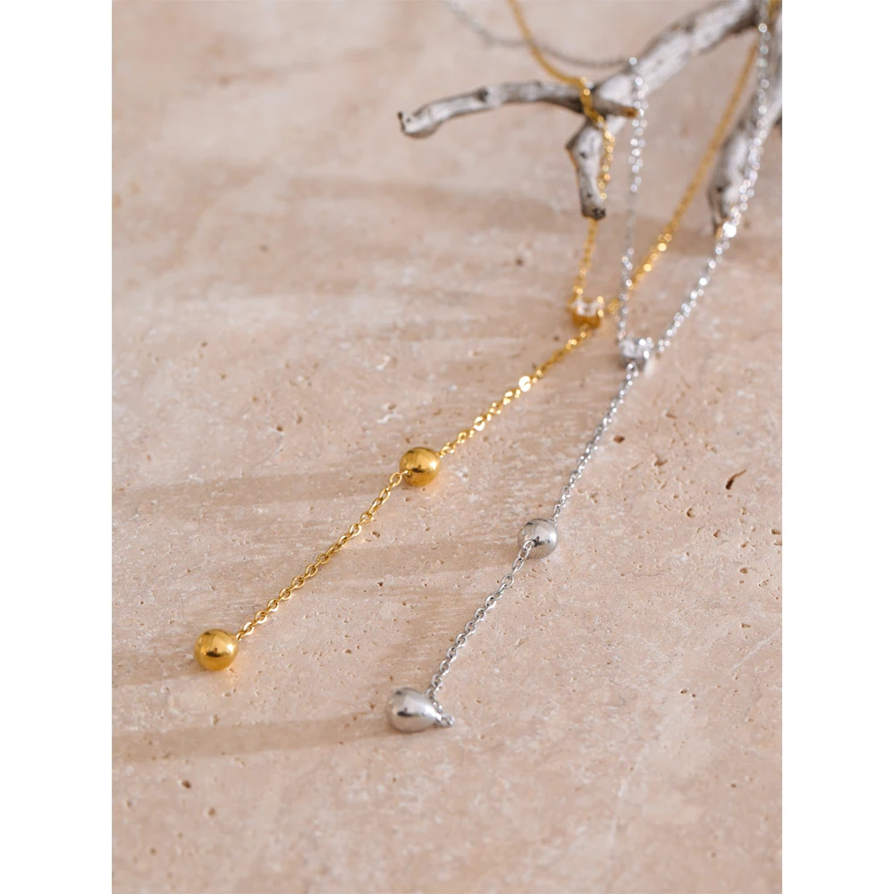 Yhpup Necklace Stainless Steel Heart Metal Tarnish Resistant