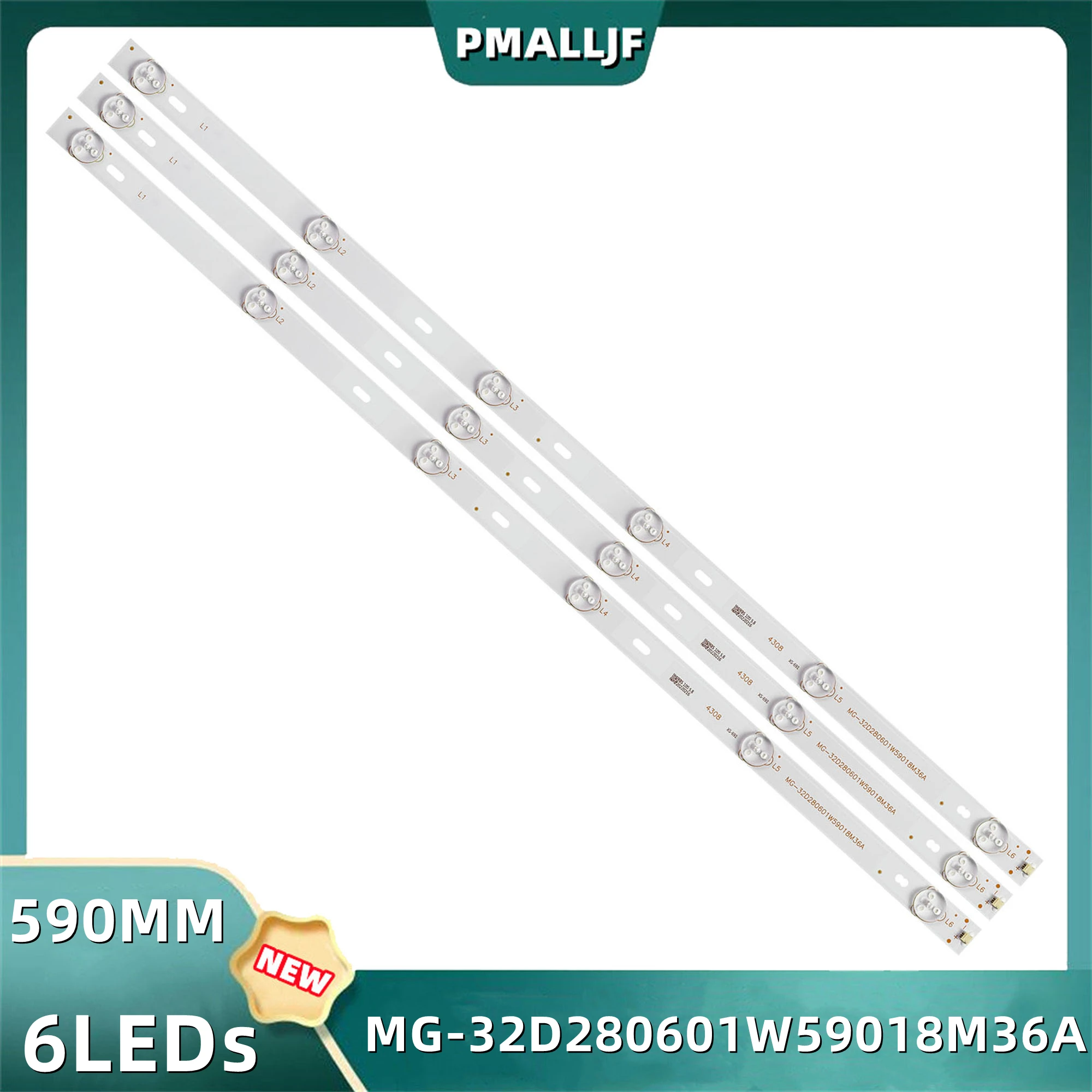 3 Pçs/set Retroiluminação LED Tira GP-3288 GP32-100 MG-32D280601W59018M36A JL.D32061235-105CS-M MS-L2544 V2 MG-32D2806V2C3B59018M-YY