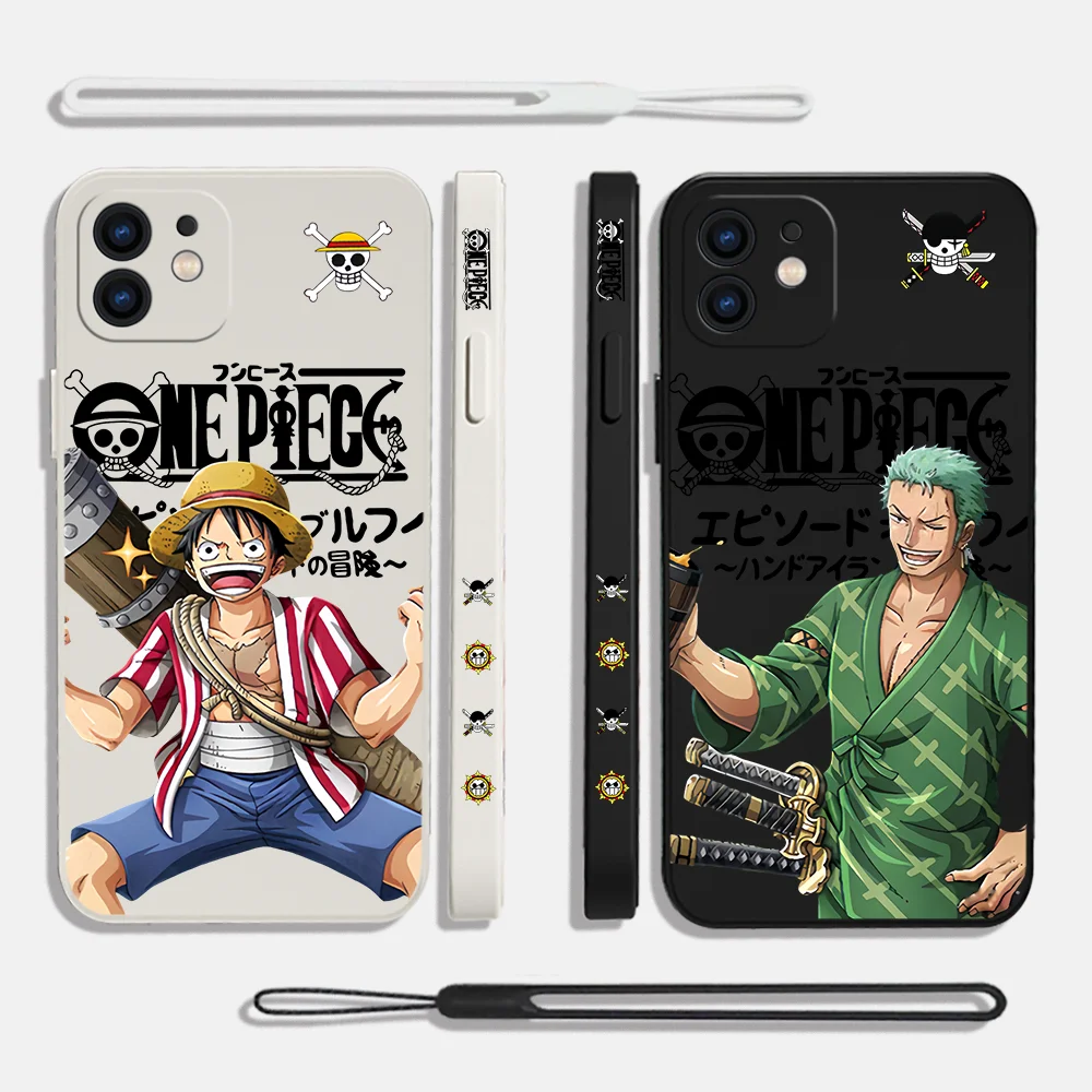 

One Pieces Luffies Zoros Phone Case For Samsung Galaxy S23 S22 S21 S20 Ultra Plus FE S10 4G S9 S10E Note 20 With Lanyard Cover