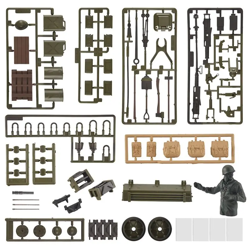 AEE1-1/16 헨롱 탱크 3898-1 미국 셔먼 M4A3 RC 탱크 플라스틱 병사 액세서리 부품 가방