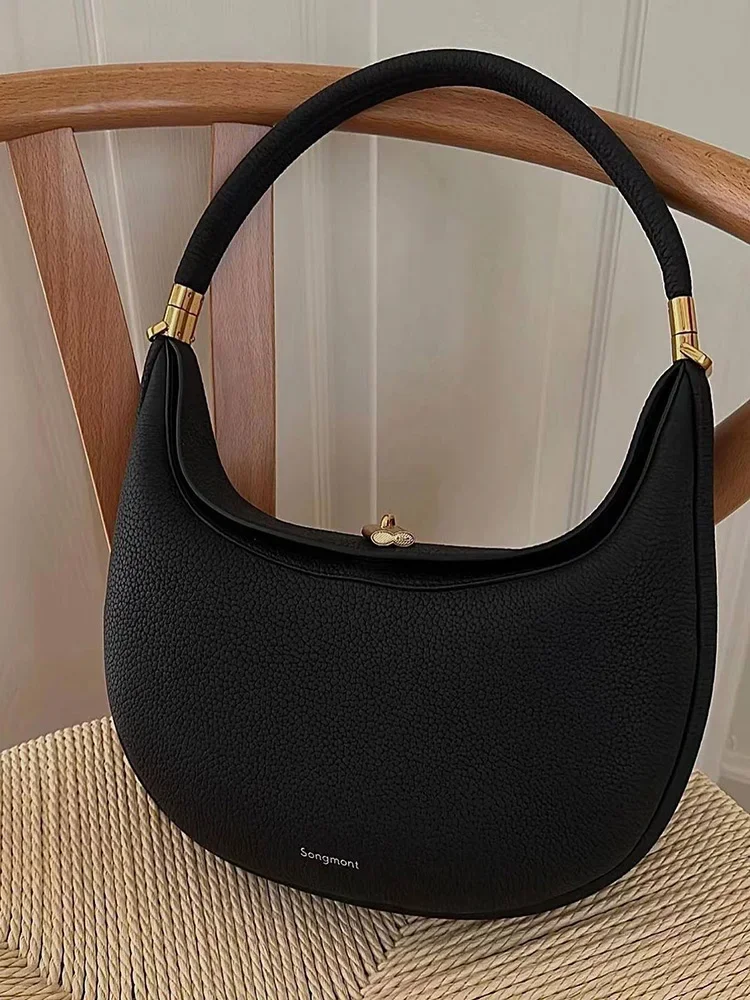 

Songmont 2024 New Crescent Bag Designer Lady Single Shoulder Underarm Bag Women Luxury Solid Color Handbag Half Moon Bags
