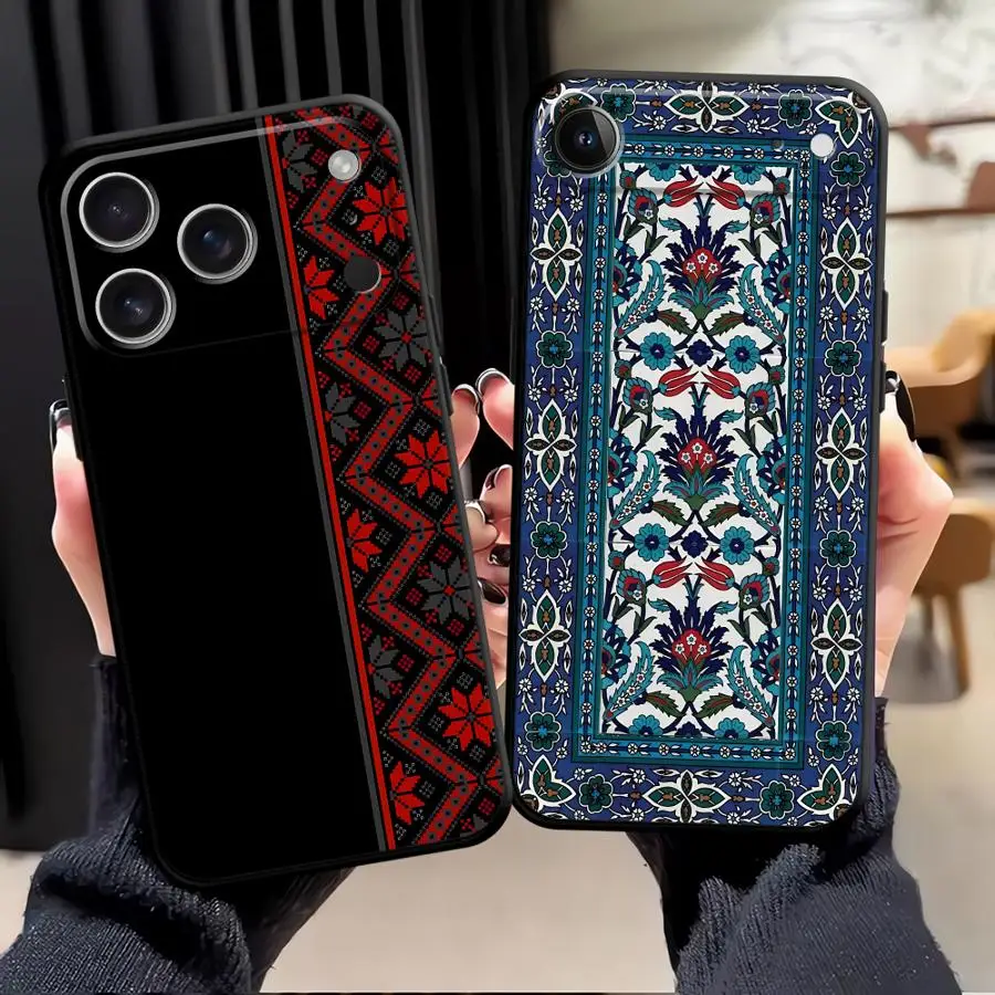 Black Soft Phone Cover with Retro Ethnic Totem Pattern